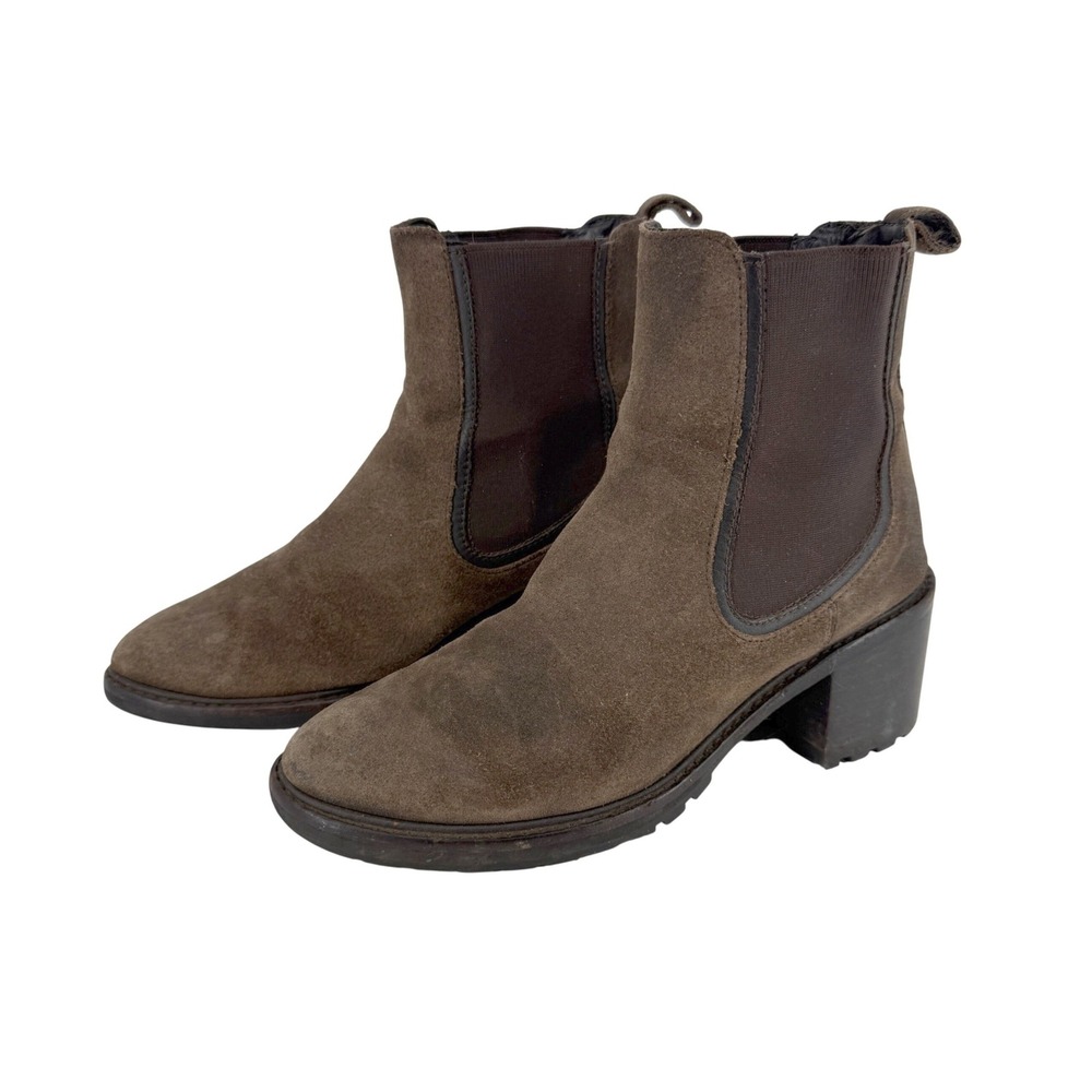 Thursday Boot Co Knockout Chelsea Boots Womens 6.5 Brown Suede Block Heel